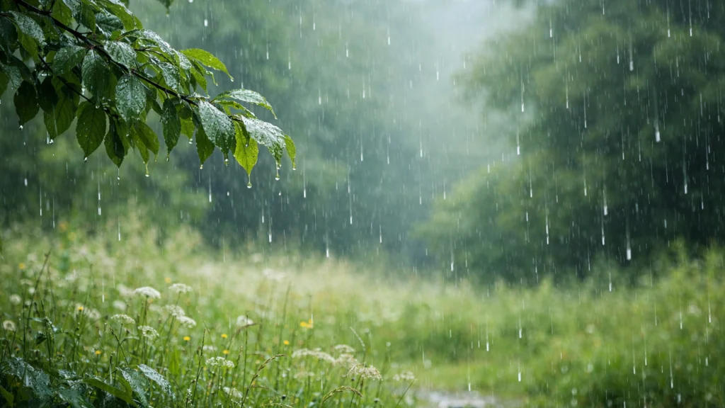 Kiša u prirodi daleko od grada gdje je miris najintenzivniji
