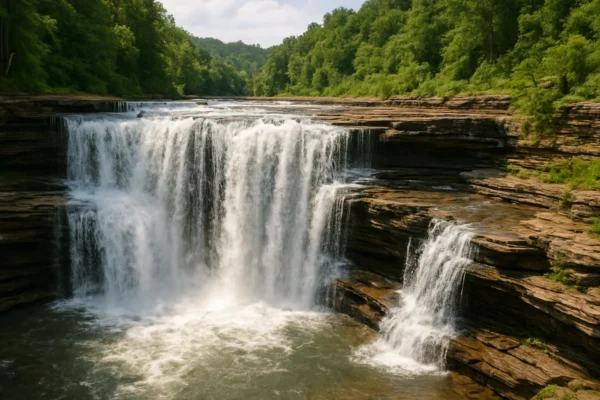 Prirodni slap koji pokazuje kako voda i stijene stvaraju slapove kroz vrijeme