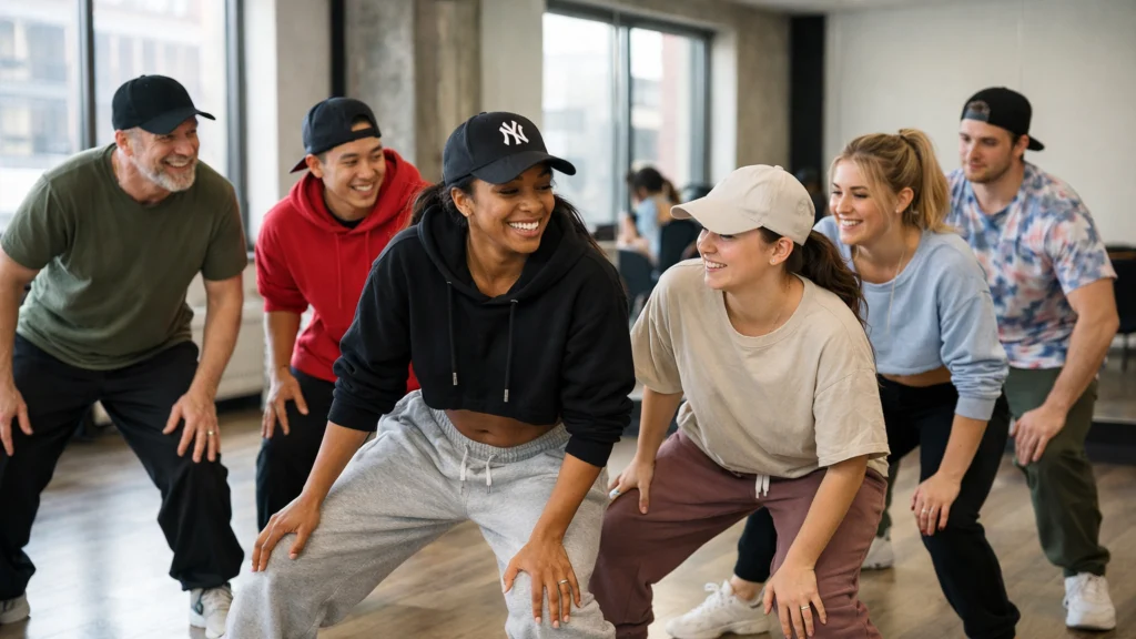 Grupni trening hip hop plesa za početnike