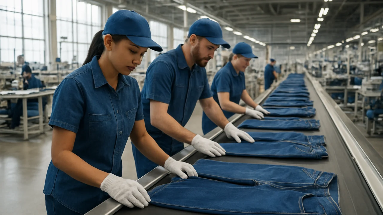 Proizvodnja traperica u modernoj tvornici odjeće