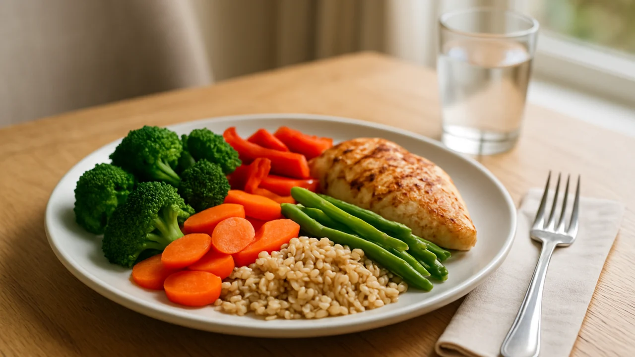 Uravnotežena prehrana s povrćem, proteinima i ugljikohidratima