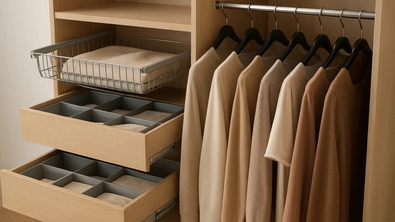 Dodaci za organizaciju ormara poput razdjelnika i izvlačnih košara