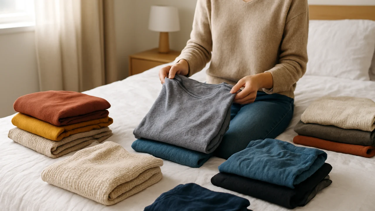 Praktično sortiranje odjeće po sezoni tijekom organizacije garderobe