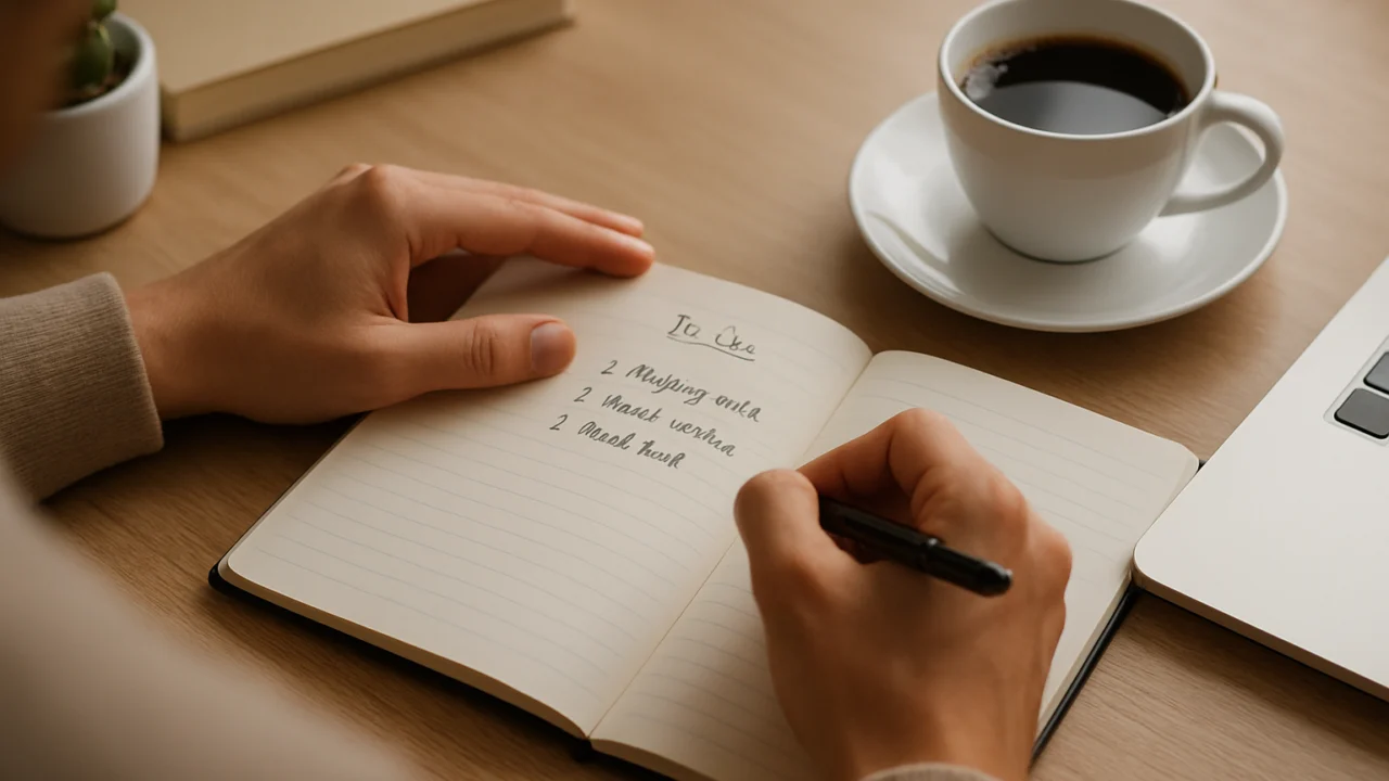 Planiranje dana uz bilježenje najvažnijih zadataka u bilježnicu