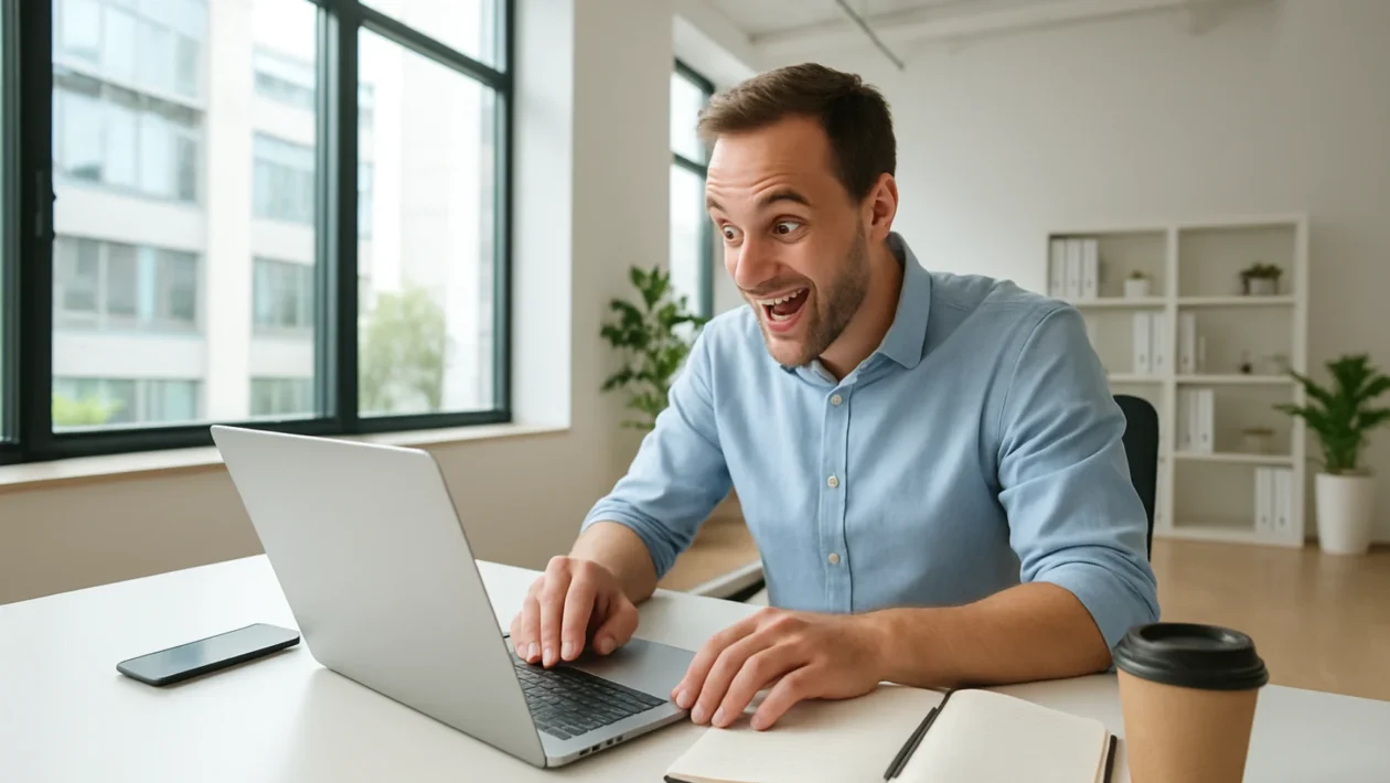 Osoba puna energije tijekom radnog dana u svijetlom uredu