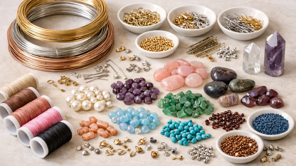 Materijali za izradu nakita – perle, žica i kamenčići