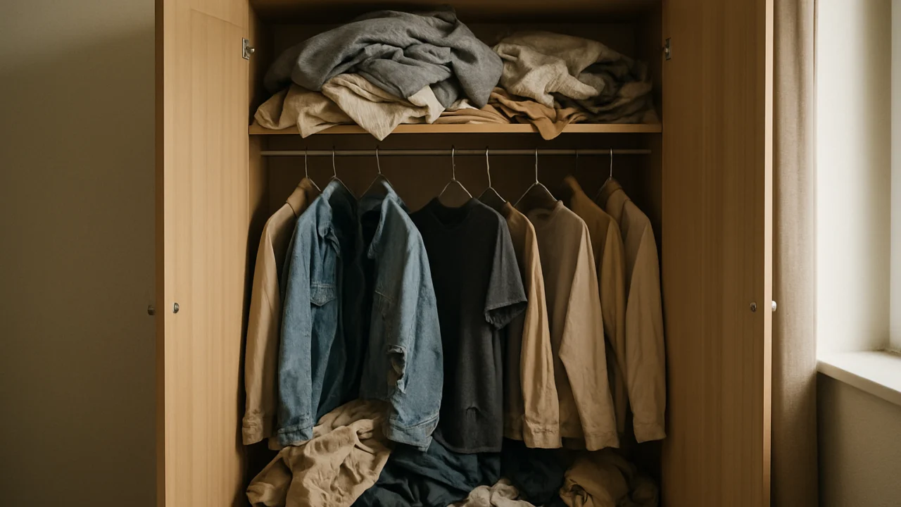 Ormar s rijetko nošenom i oštećenom odjećom zbog nepravilnog održavanja