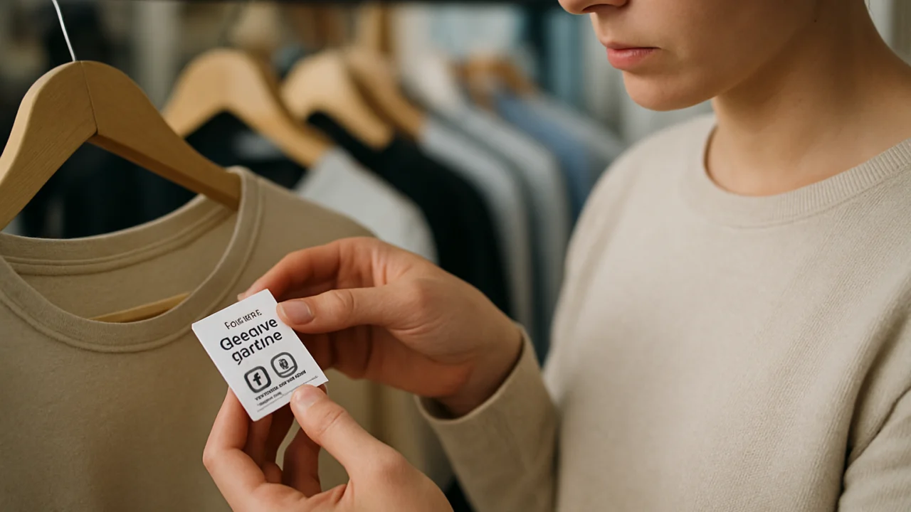 Potrošač provjerava certifikate i informacije o održivosti odjeće