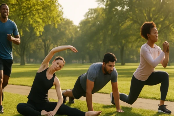 Različiti ljudi vježbaju u prirodi i pronalaze idealan oblik tjelovježbe za sebe