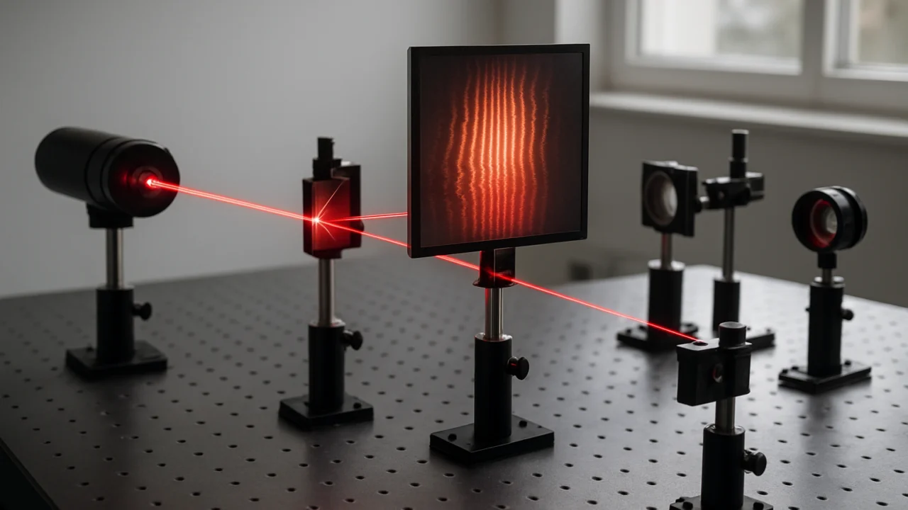 Interferencija laserskog svjetla u eksperimentu izrade holograma