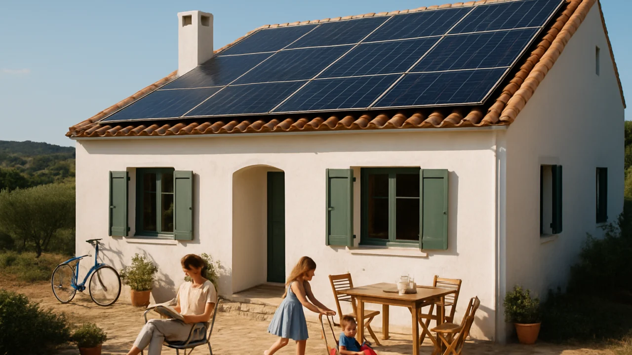 Obiteljska kuća na dalmatinskom otoku sa solarnim panelima na krovu