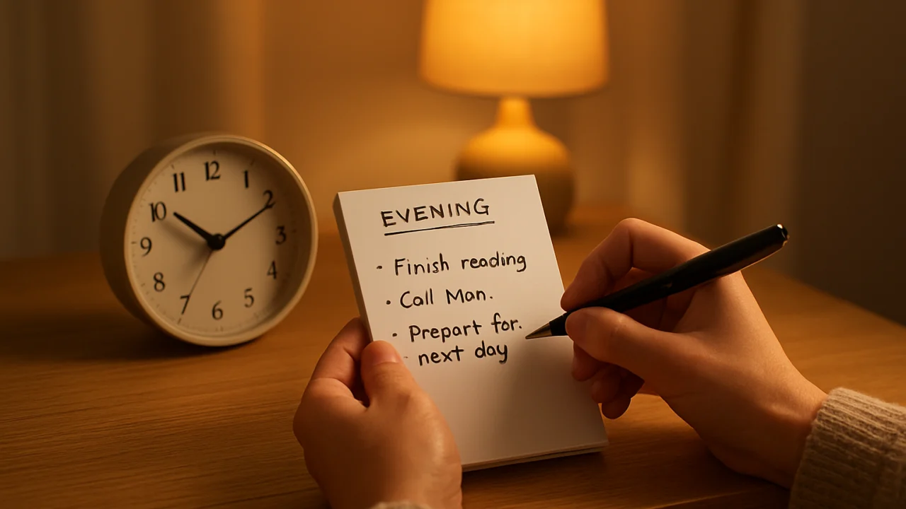 Planiranje dana večer prije uz kratku listu prioriteta