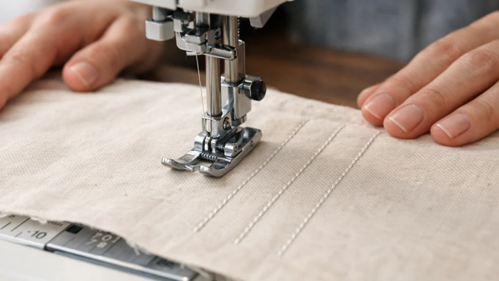 Vježbanje osnovnog ravnog šava na šivaćoj mašini