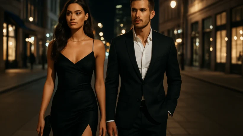 Moderan outfit za večernji izlazak 2024. u urbanom okruženju