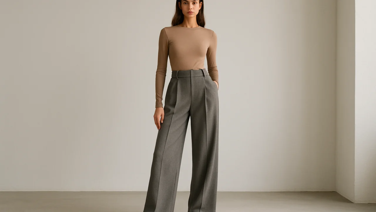 Trendovi 2024: široke hlače visokog struka modernog kroja