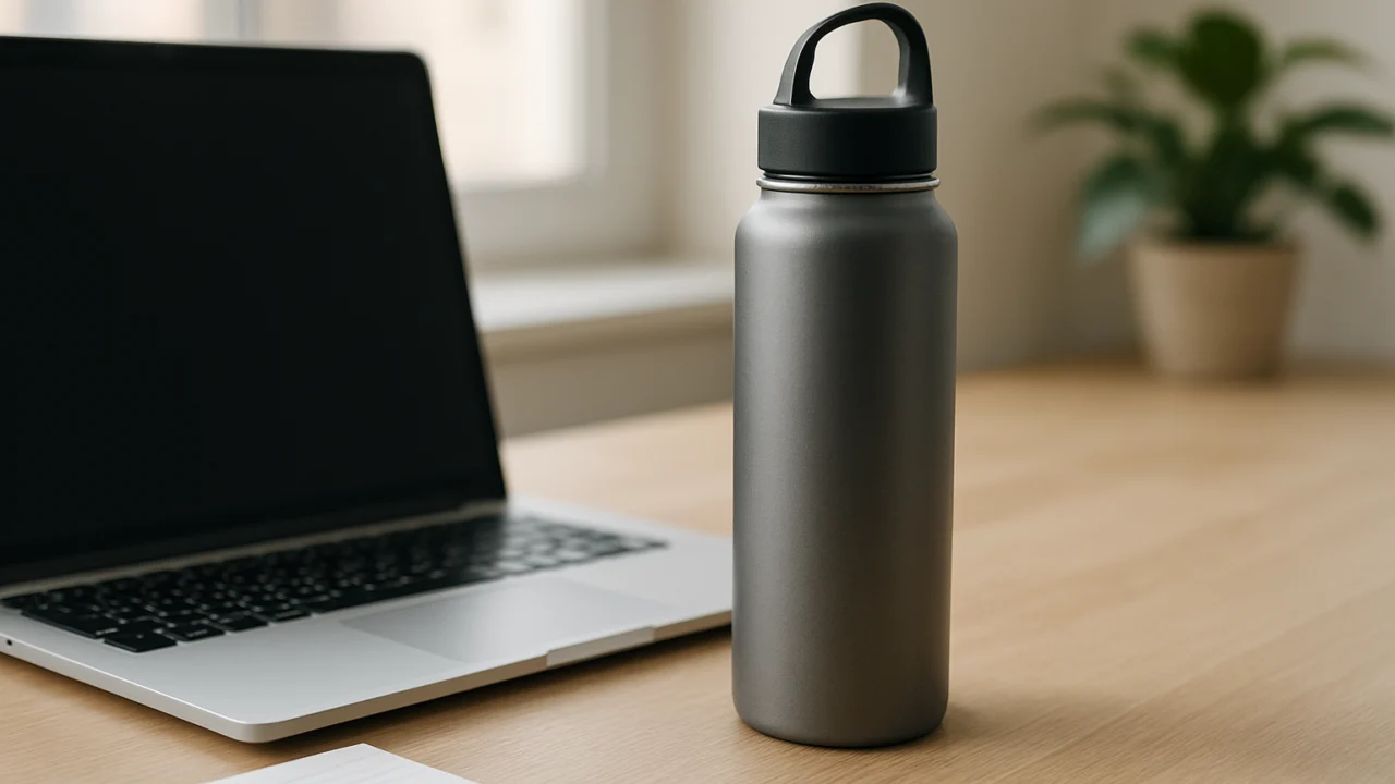 Boca vode na radnom stolu kao podsjetnik za redovito pijenje