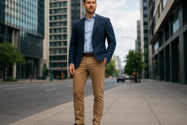 Muške cipele usklađene s odjećom u modernom urbanom stilu