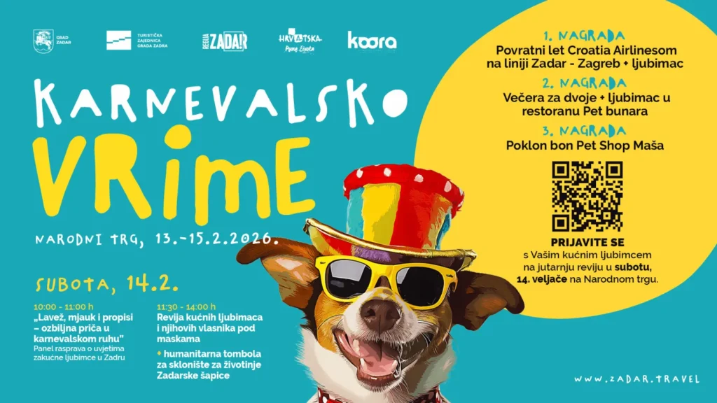 Maskirani kućni ljubimci i vlasnici na karnevalu u Zadru