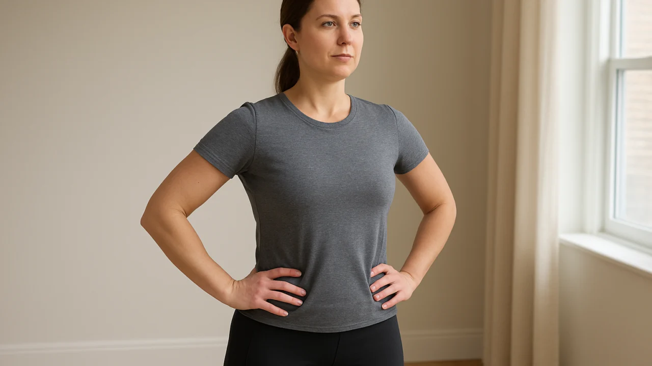 Početni položaj za kružne vježbe zdjelice u stojećem stavu