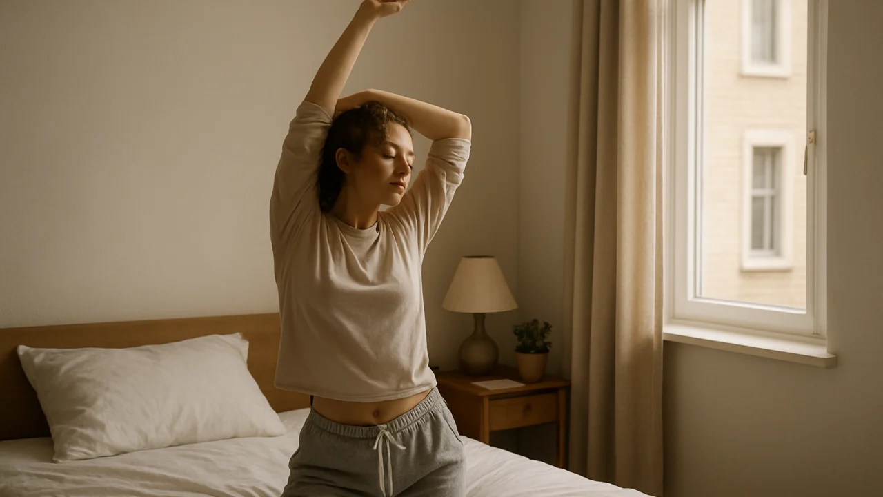 Jutarnje istezanje kod kuće kao dio mirnog početka dana