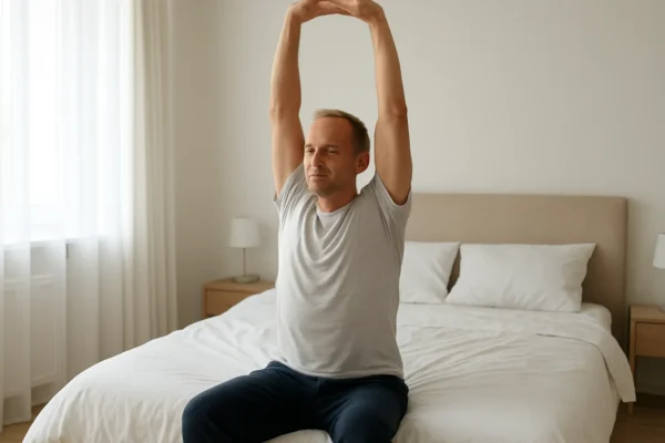 Lagane jutarnje vježbe za buđenje mišića u spavaćoj sobi