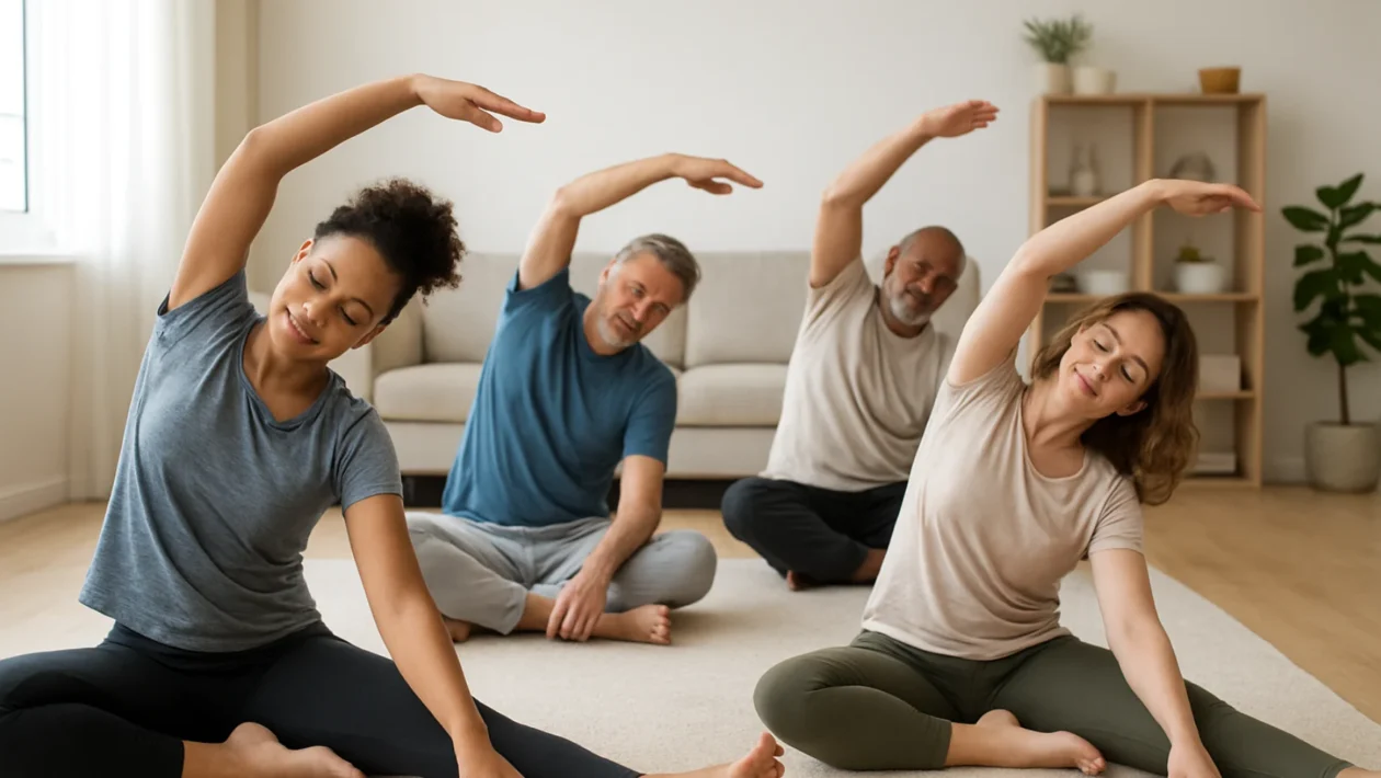Lagane vježbe za fleksibilnost u svakodnevnoj rutini u ugodnom prostoru