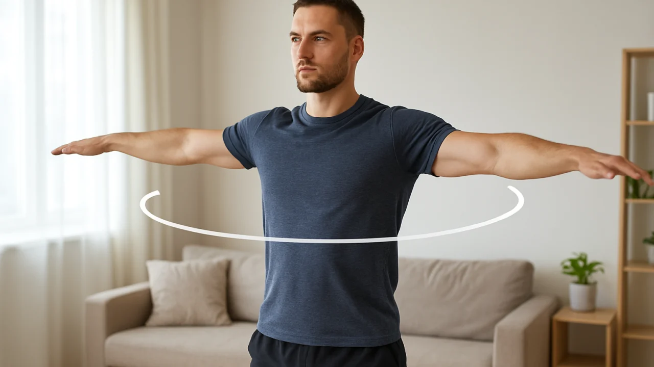 Primjer lagane vježbe kruženja rukama bez opreme