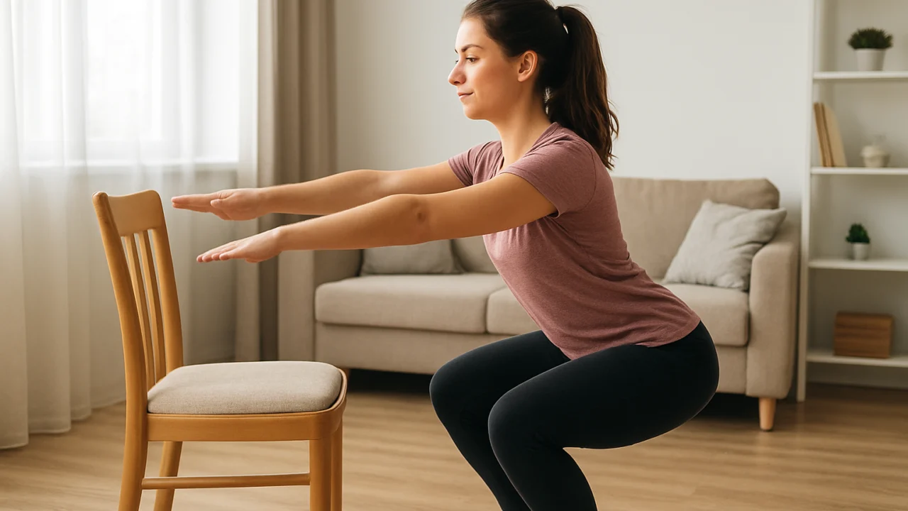 Čučanj uz stolicu kao sigurna vježba za početnike