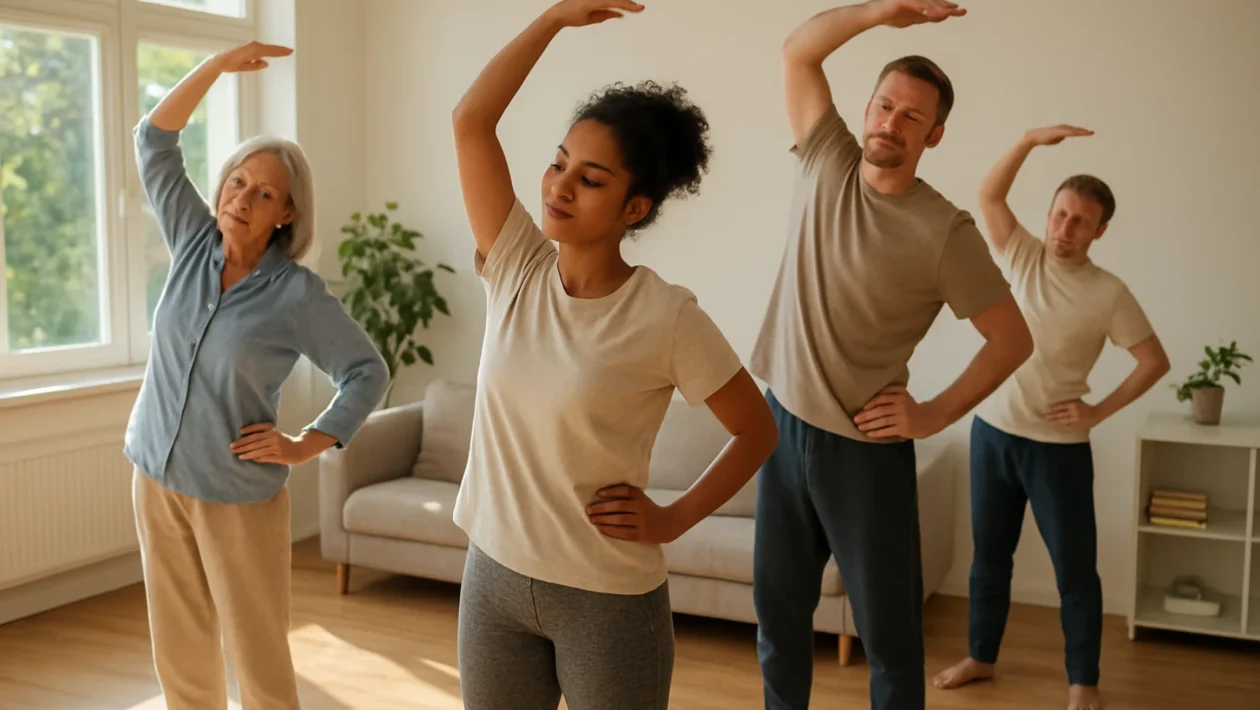 Lagani jutarnji stretching za sve uzraste u jutarnjem okruženju doma
