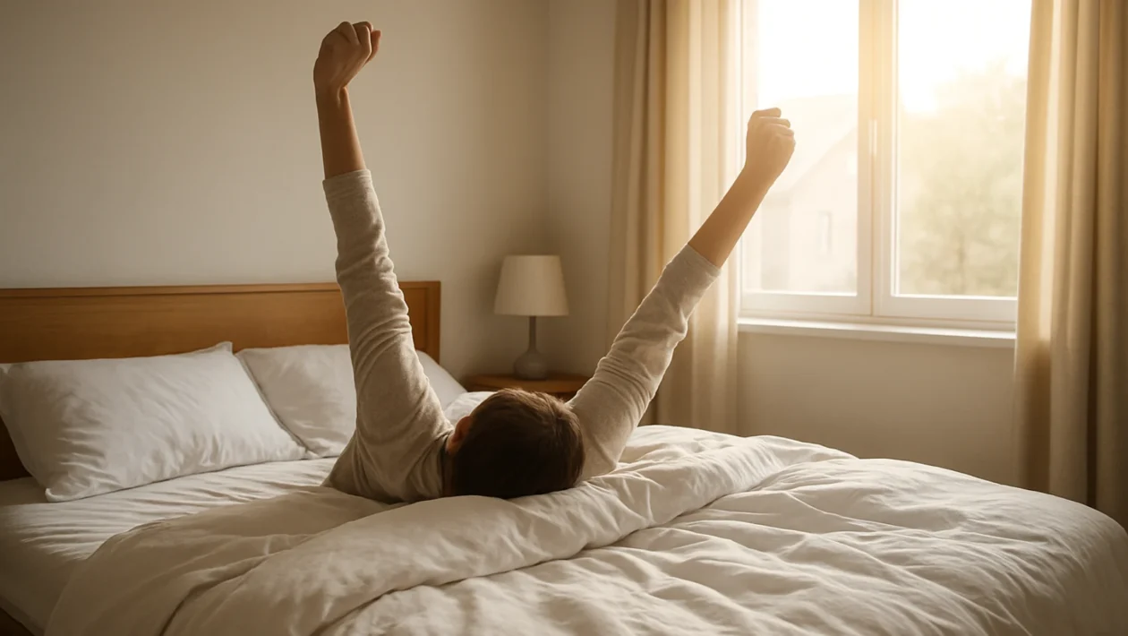 Lagano istezanje tijela ujutro u krevetu kao prirodan početak dana