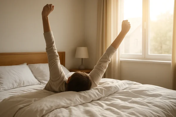 Lagano istezanje tijela ujutro u krevetu kao prirodan početak dana