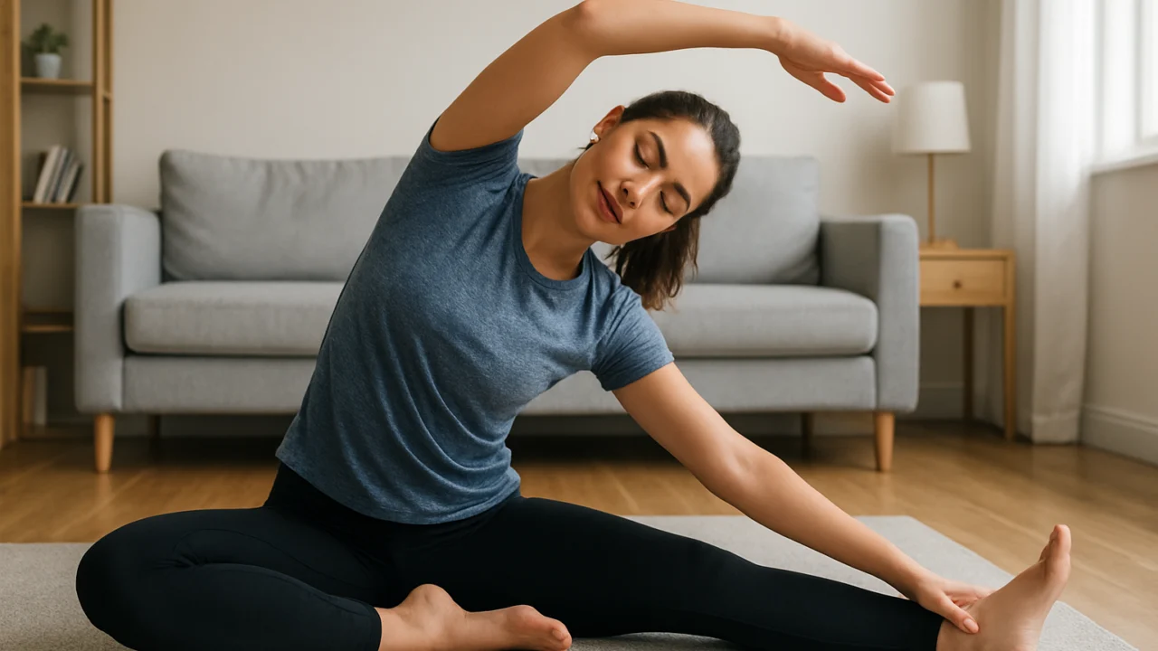 Početnik se priprema za lagani trening cijelog tijela kod kuće