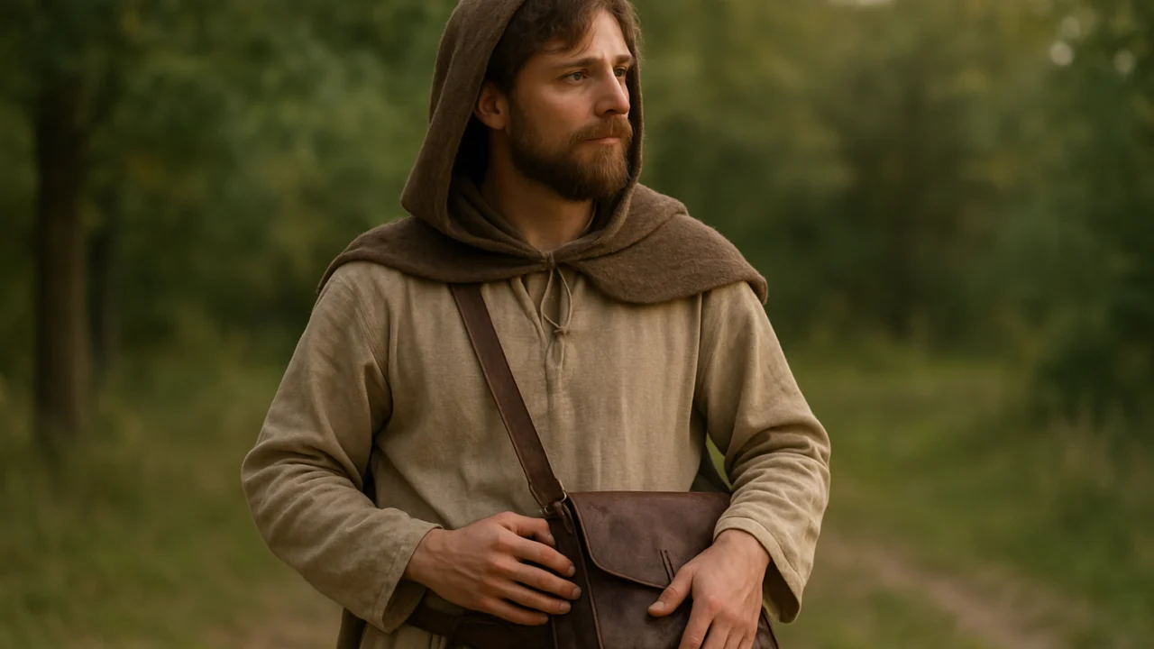 LARP igrač u ulozi putujućeg liječnika tijekom igre uživo