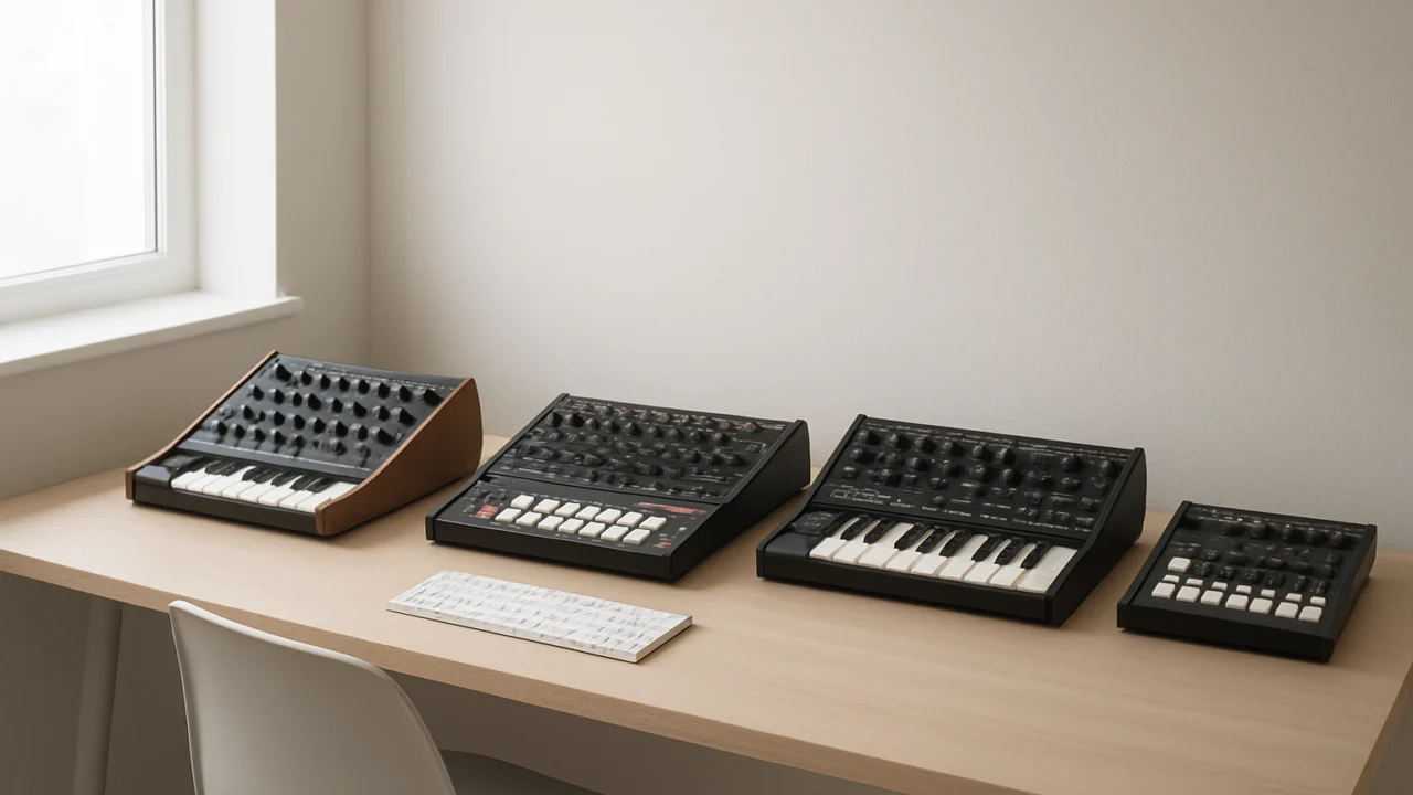 Minimalistički glazbeni studio koji simbolizira principe redukcije u minimal technu