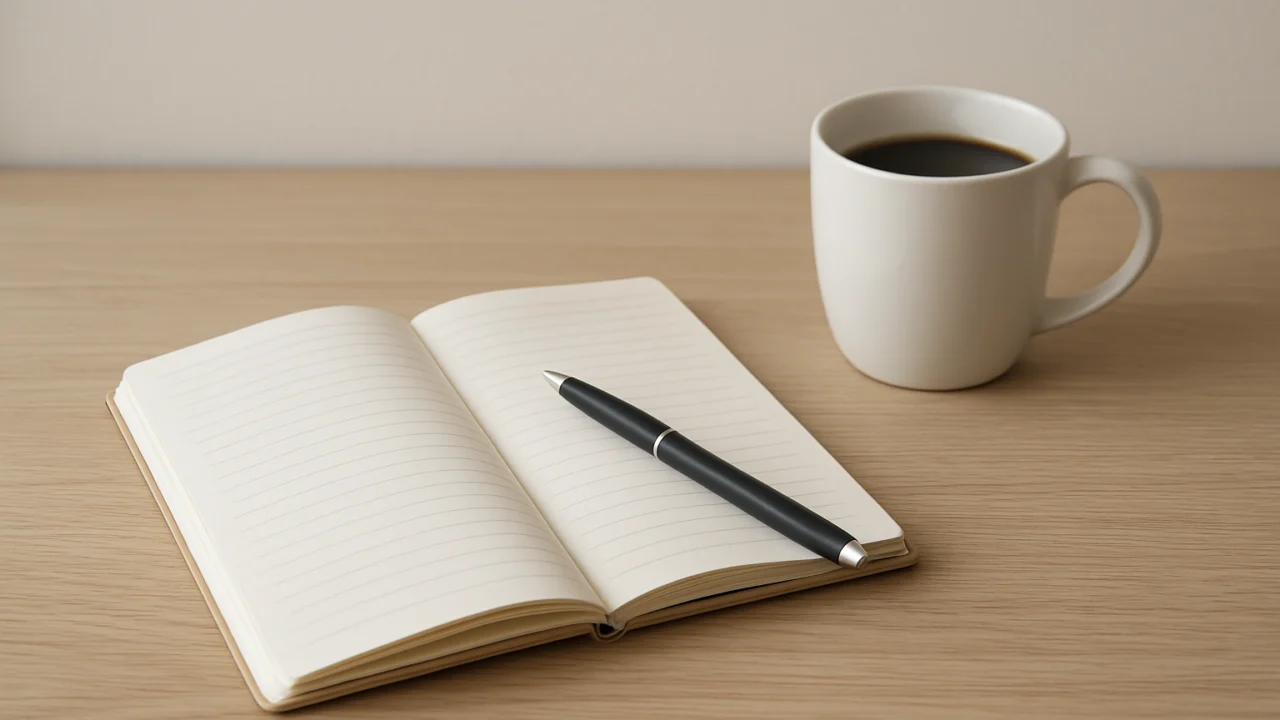 Minimalistički radni prostor koji simbolizira svjesnost i namjerne odluke