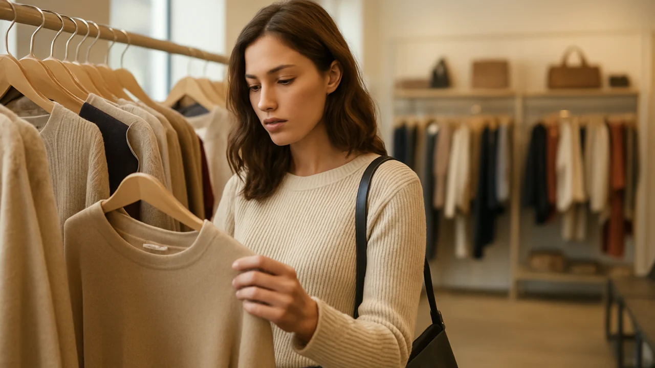 Kupnja odjeće prilagođene figuri jabuke u modnoj trgovini