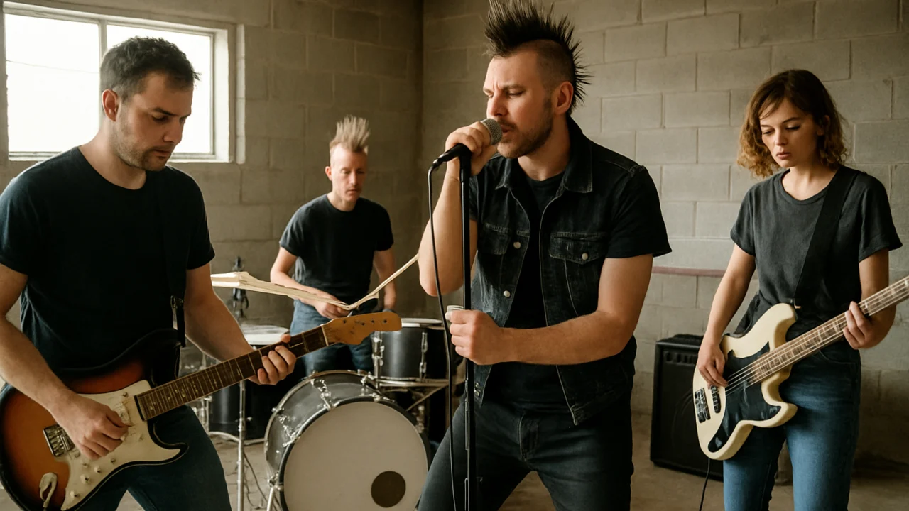 Autentična punk proba u jednostavnom prostoru bez glamura