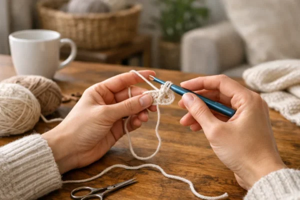 Početničko heklanje od prve petlje uz prirodno svjetlo i opuštenu atmosferu