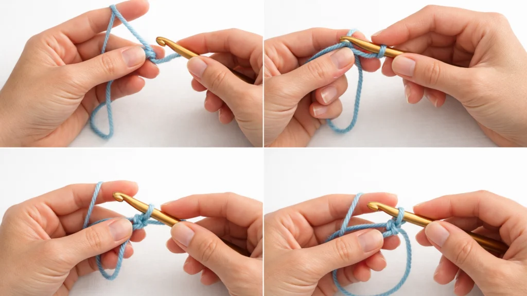 Pravilno držanje kukice i pređe u prvim koracima heklanja