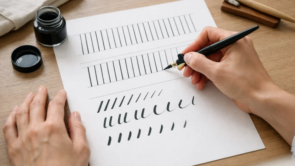 Osnovne linije i prvi koraci u učenju kaligrafije