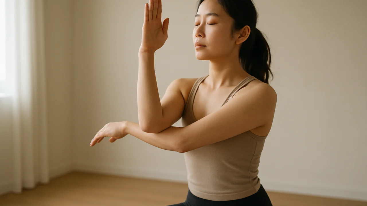 Spori pokreti joge usklađeni s disanjem u pojednostavljenoj sekvenci