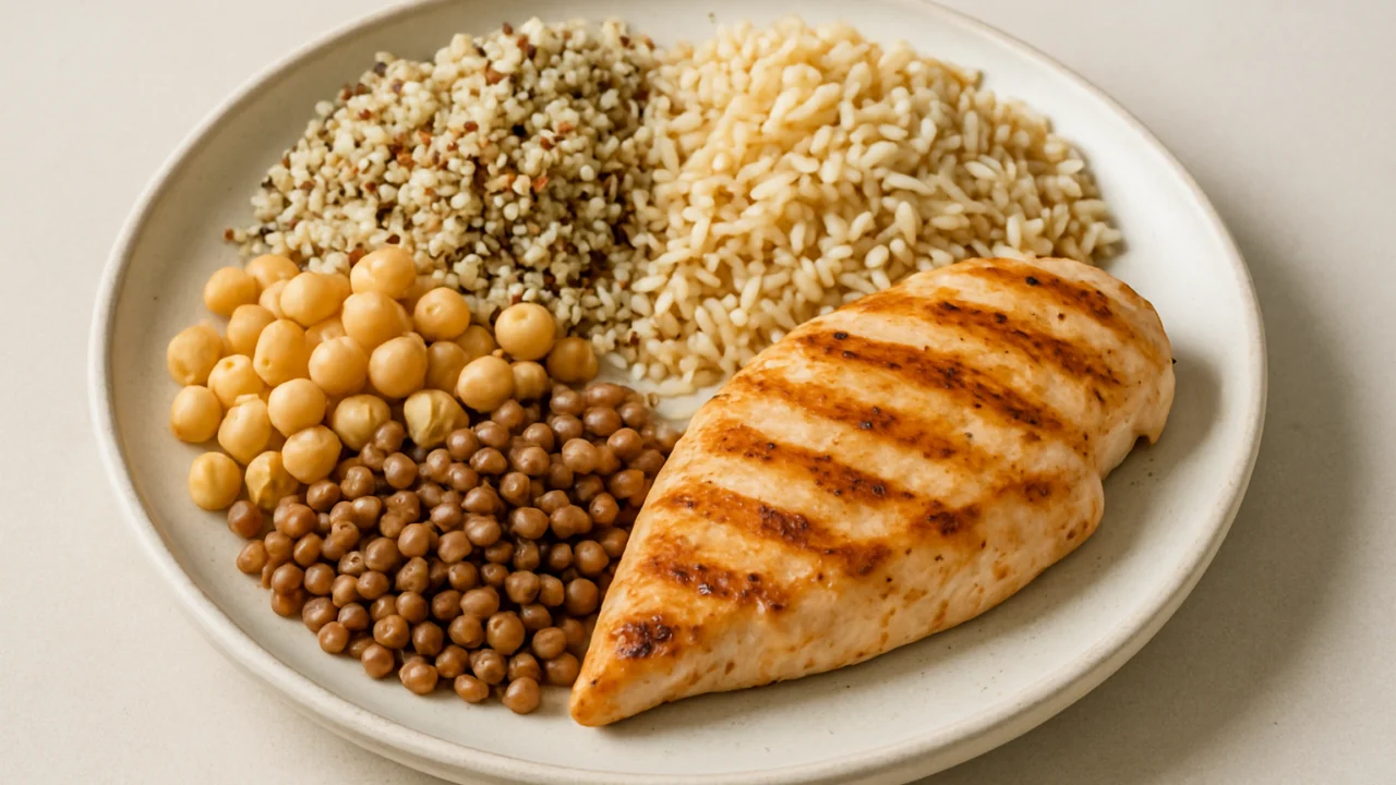 Kombinacija cjelovitih žitarica i proteina za uravnotežen obrok