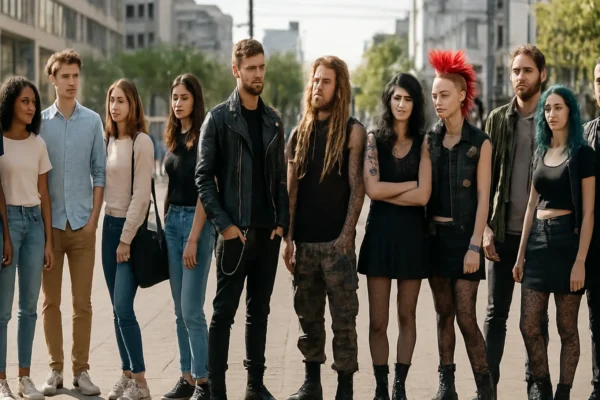 Vizualni prikaz razlike između supkulture i kontrakulture u suvremenom društvu