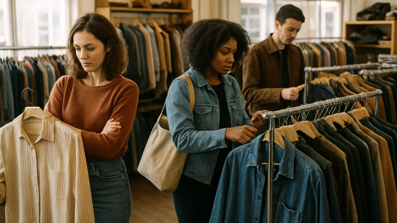 Kupci pregledavaju ponudu u second hand trgovini