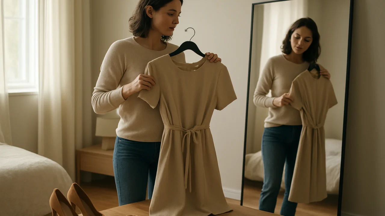 Proces stiliziranja ženske haljine u svakodnevnom okruženju