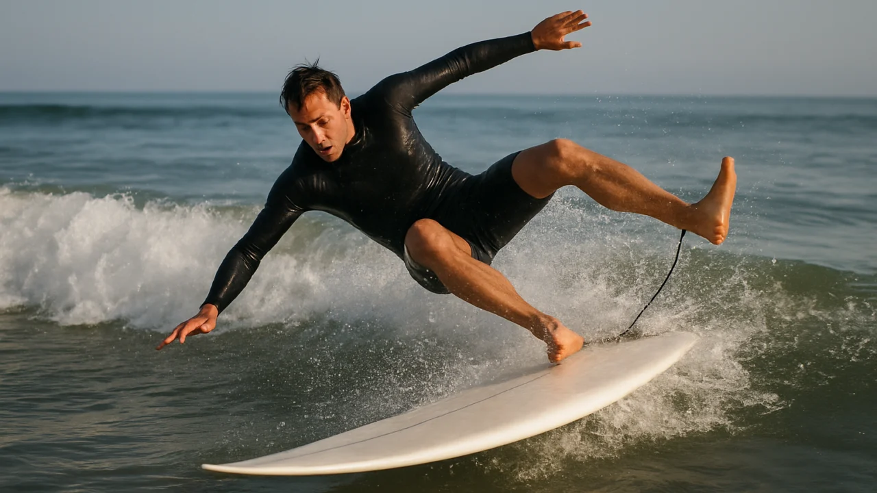 Pad s daske kao dio procesa učenja i prevladavanja straha u surfanju