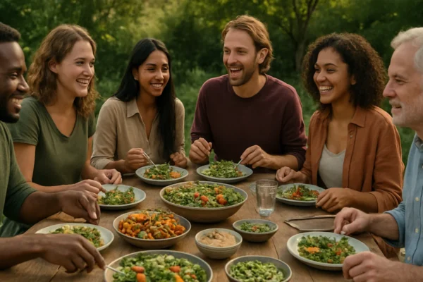 Veganska subkultura i etika kroz zajednički obrok koji simbolizira suosjećanje i svjestan način života