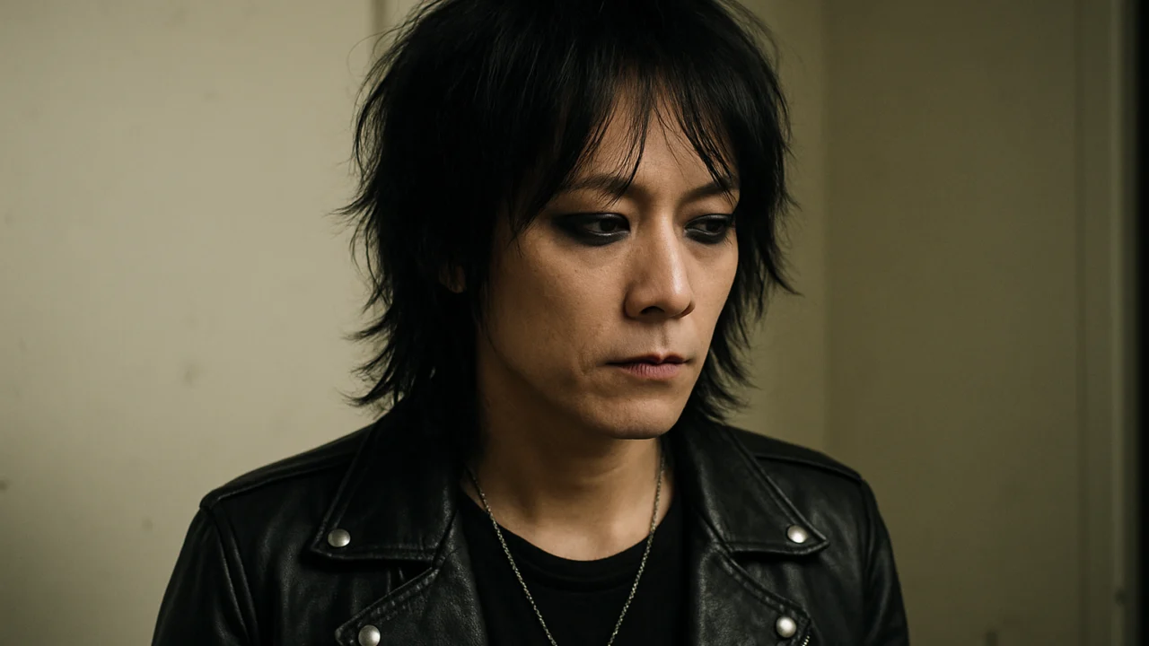 Intimni portret glazbenika visual kei pokreta koji izražava emociju i identitet