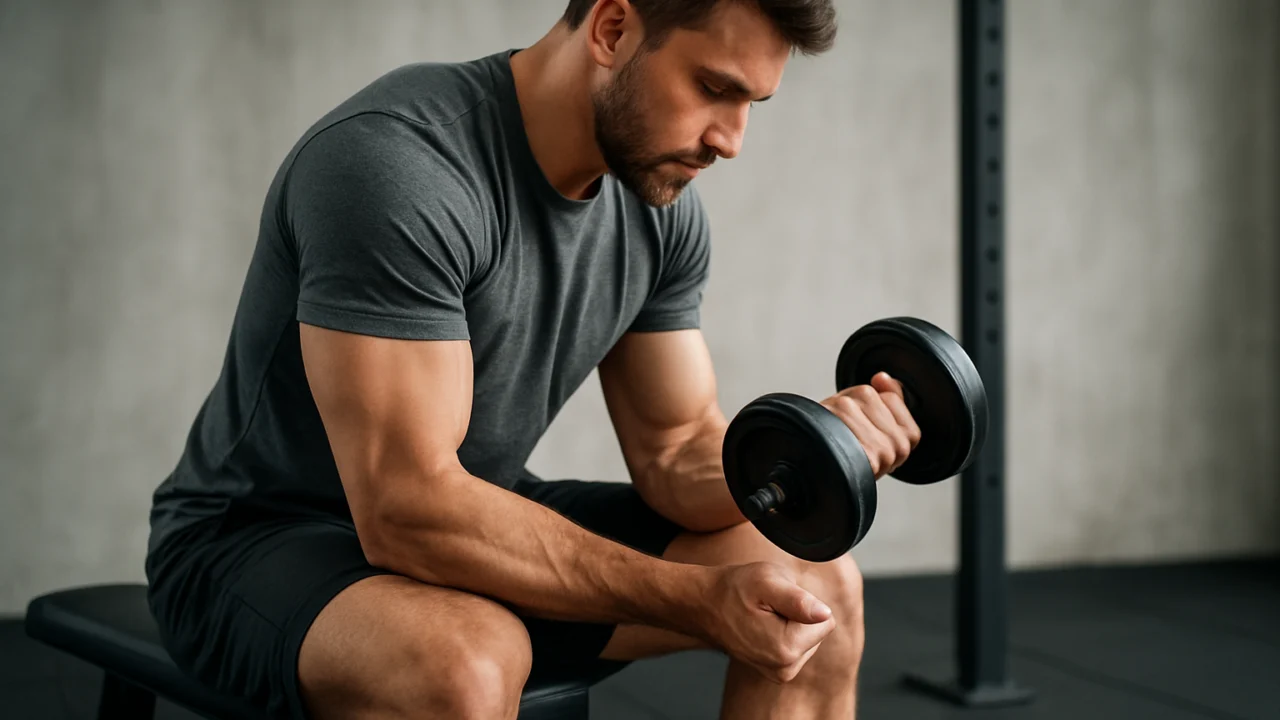 Pregib zapešća s bučicom kao praktična vježba za podlaktice