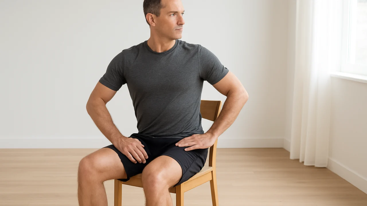 Rotacija trupa u sjedećem položaju kao vježba za leđa